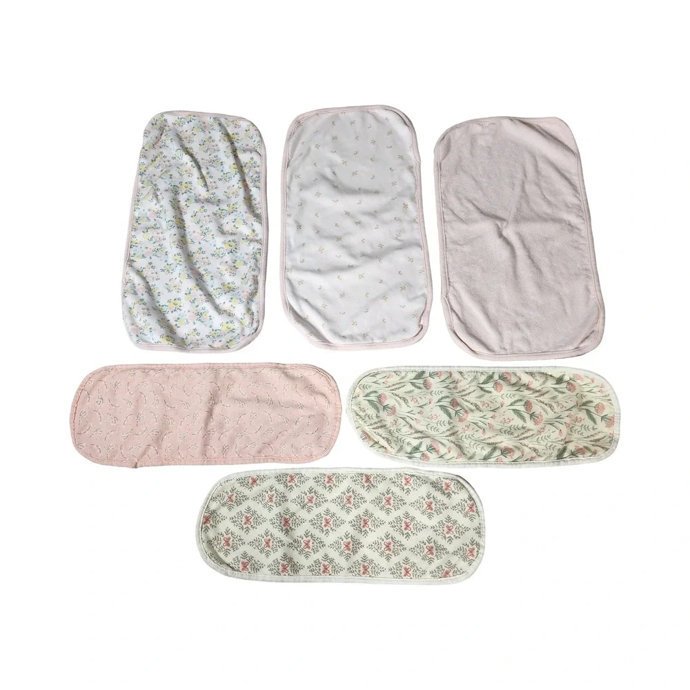 Neat Solutions Floral Baby Burp Cloths Set of 6 Botanical Terry Backed Lot